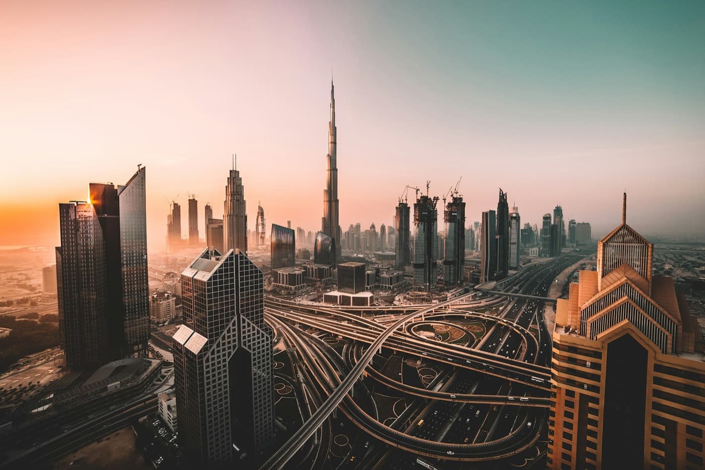 Dubai skyline across the water