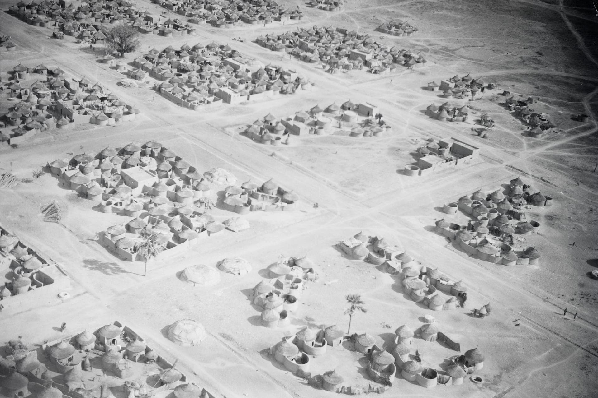 Aerial view of city districts