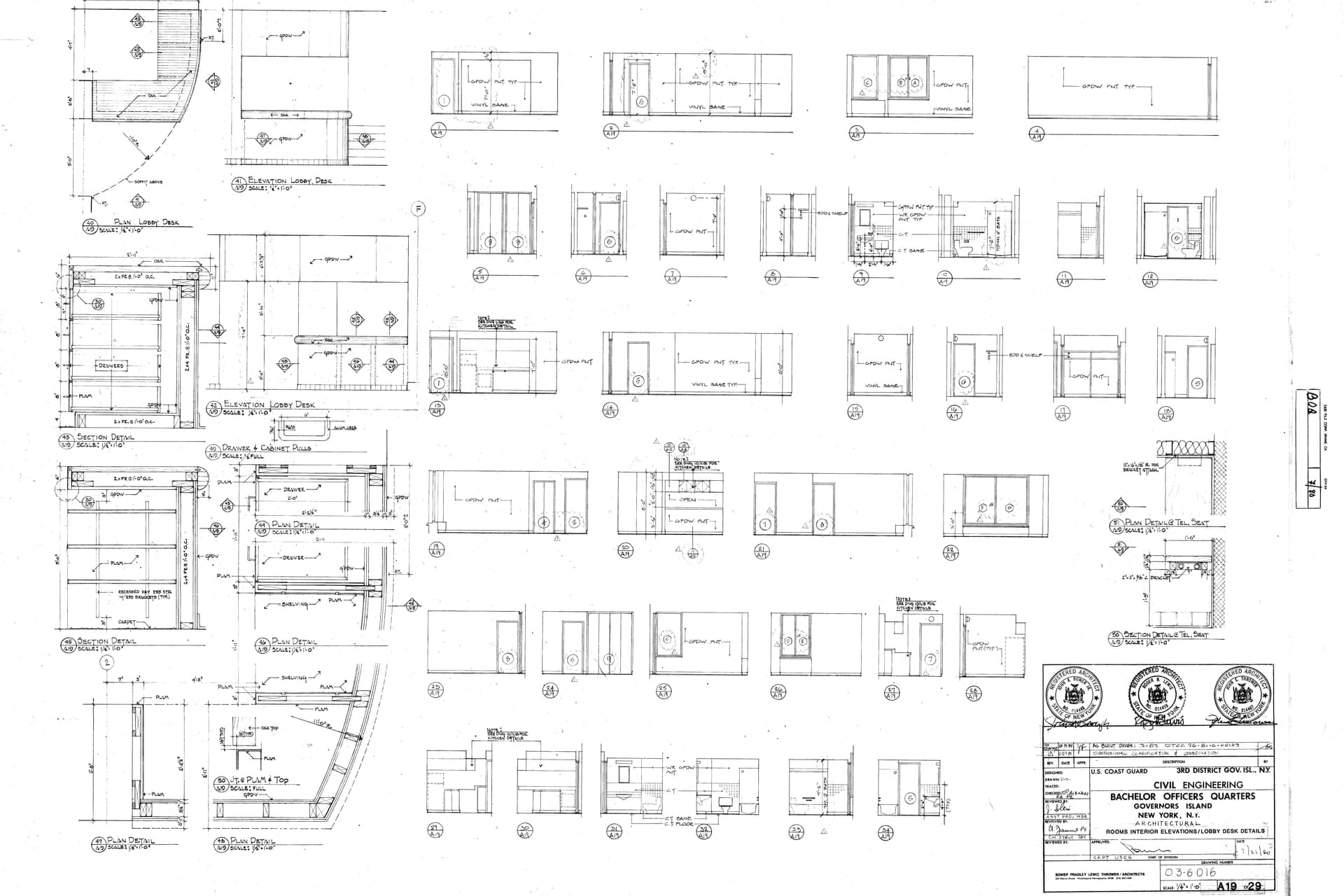 Plans on a desk