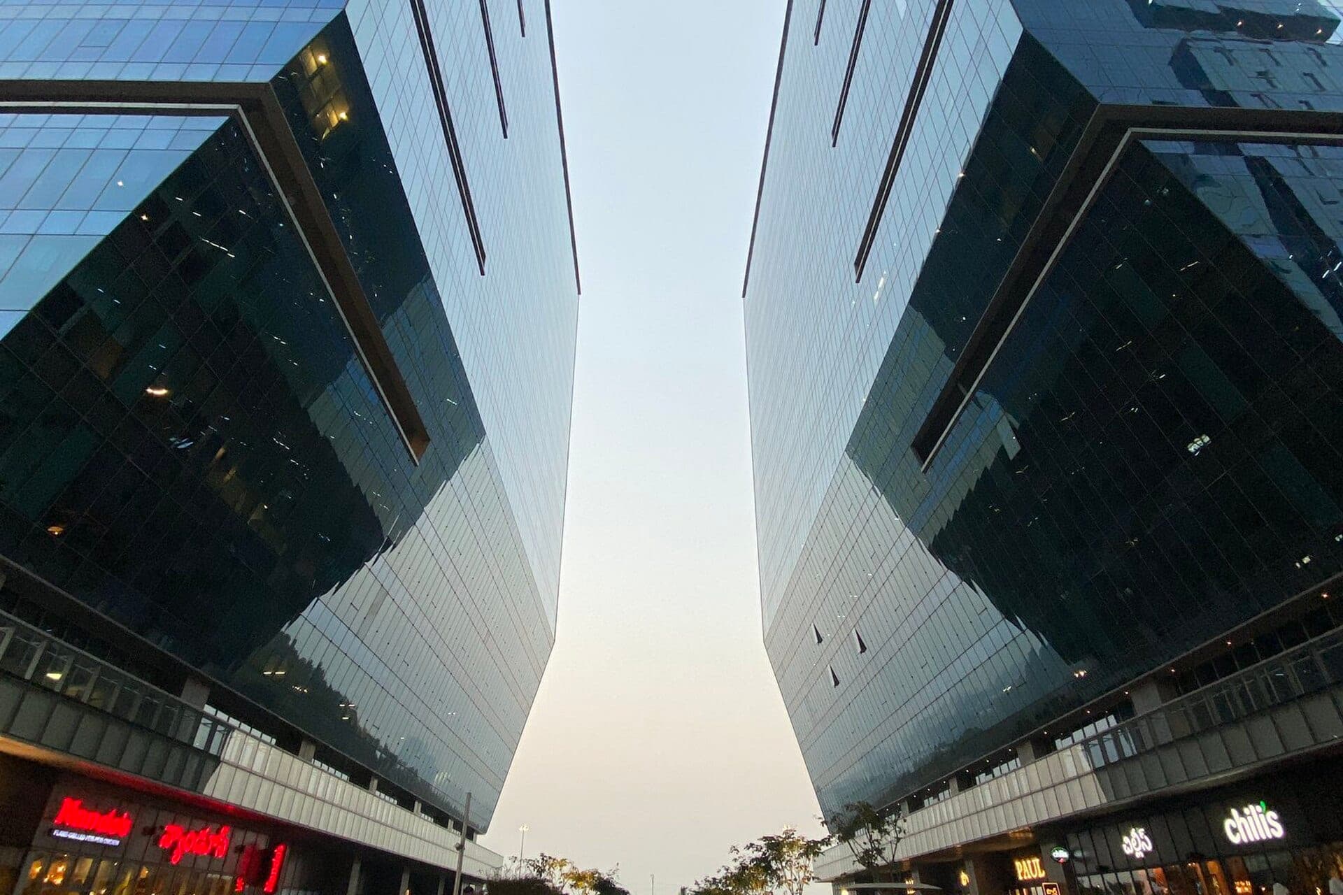 Glass office towers — abstract built environment